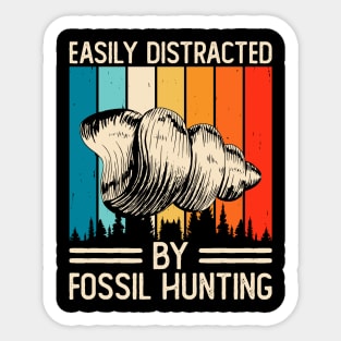 Easily Distracted By Fossil Hunting T shirt For Women Sticker